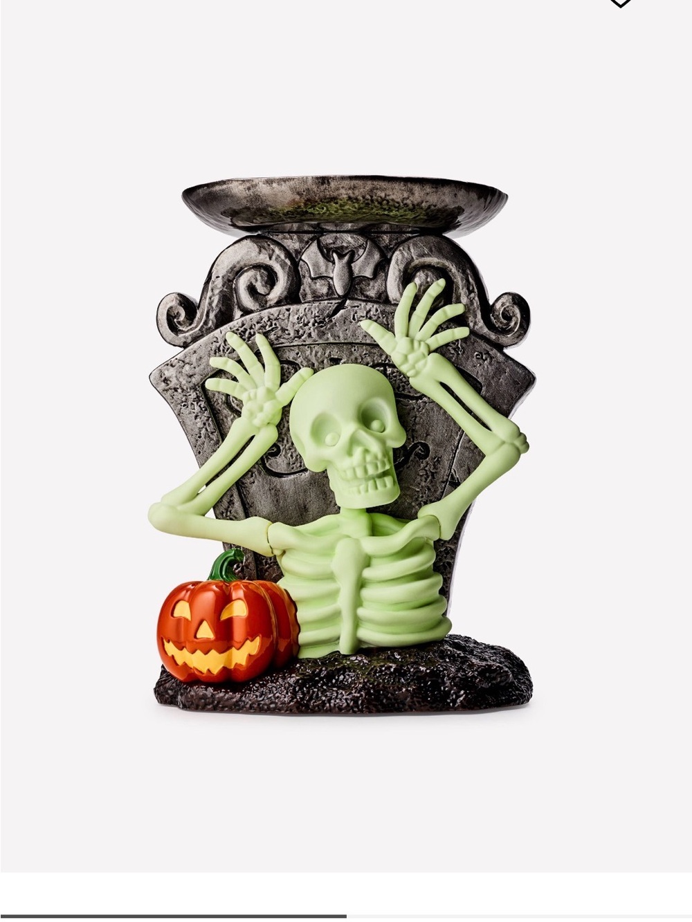 Bath & Body Works Glow-In-The-Dark Skeleton Boo 3 wick candle holder NWT